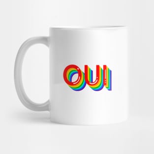 Rainbow YES in French Mug